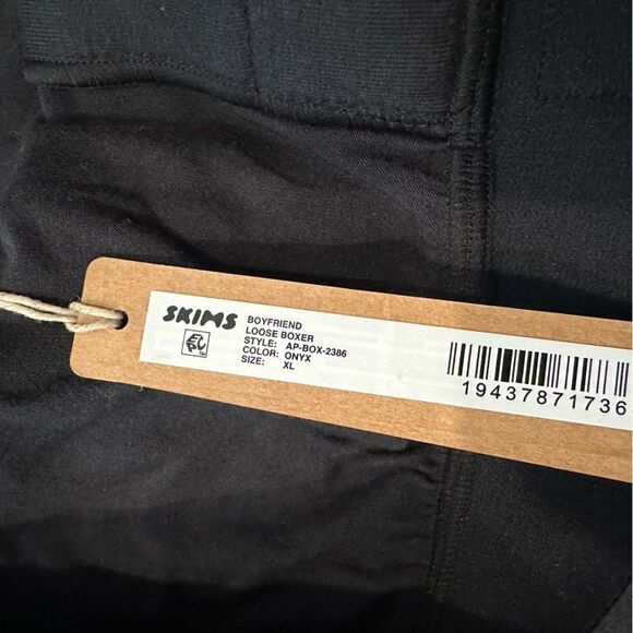 NWT SKIMS Boyfriend Loose Boxer In Onyx Black Casual Relaxed Lounge Boxer Shorts - Picture 10 of 10